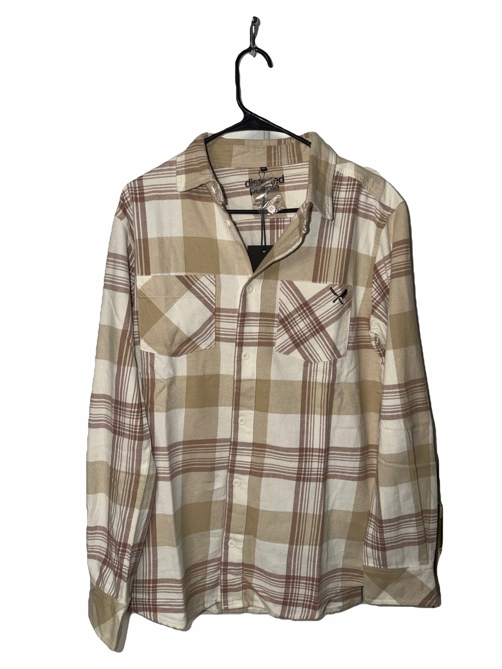 Distorted People Tan Checkered Flannel